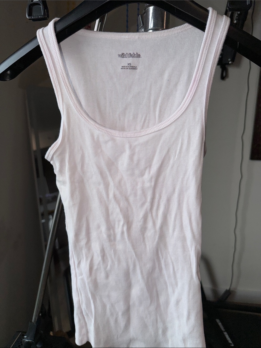 Wildfable Ribbed Scoop Tank Top - Pale Pink